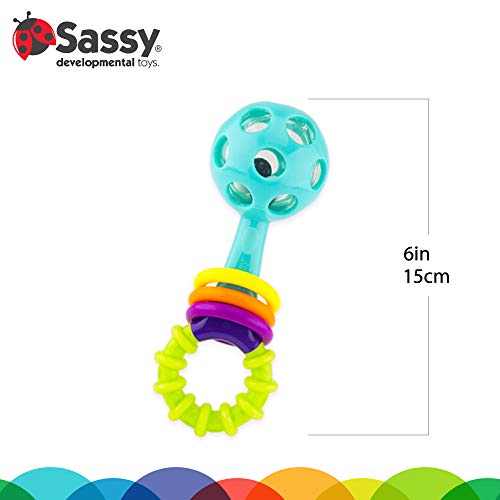 Sassy Peek-a-Boo Boncuk Çıngırak / Yüksek Kontrastlı Renkler ile Gelişim Oyuncak / Esnek, Yumuşak Plastik | Yaş Yenidoğan ve