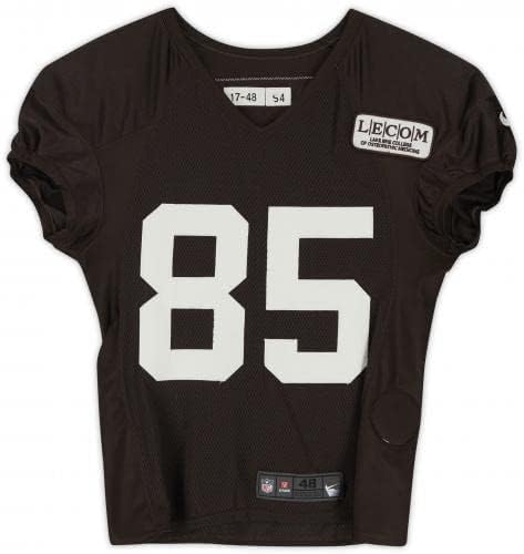 David Njoku Cleveland Browns Uygulaması-2020 NFL Sezonundan 85 numaralı Kahverengi Örgü Formayı Kullandı-Boyut 48-İmzasız NFL