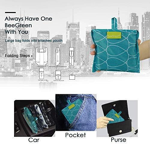 BeeGreen Alışveriş Çantaları Kullanımlık Bakkal Tote Çanta 11 Paket XLarge 50LBS Yırtılmaz Geometrik Moda Geri Dönüşüm Çanta