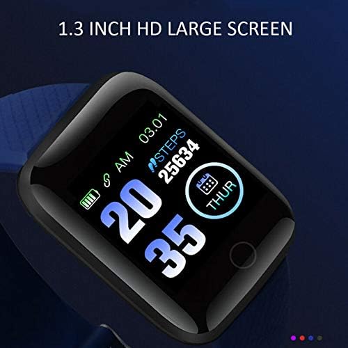 erkekler için hhscute Akıllı Saatler, Android için Kol Saati Sağlık Fitness Daimi Takvim Yükseklik Ölçer (Mavi)