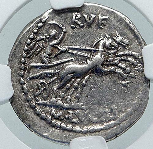 1 BT Roma Cumhuriyeti Otantik Antik 101BC Roma AR Co Mezhep_in_description XF NGC