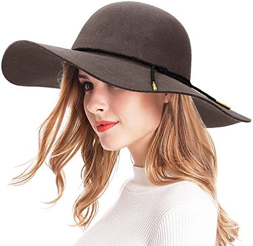 Bienvenu kadın Geniş Kenarlı Yün Şerit Bant Disket Şapka