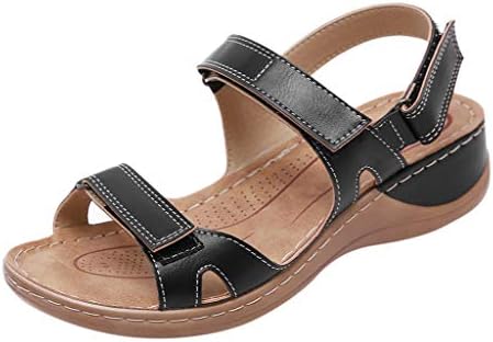 HİRİRİ Strappy Gladyatör Sandalet Kadınlar için T Kayışı Elbise Sandalet Geniş Genişlik Ayakkabı Düz Burnu açık Düşük Topuk Toka