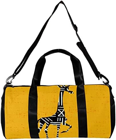 MaMacool Yuvarlak Spor Spor spor çantası Ayrılabilir Omuz Askısı ile Parlak Sarı Hayvan Eğitim Çanta Gecede Çanta Kadınlar ve