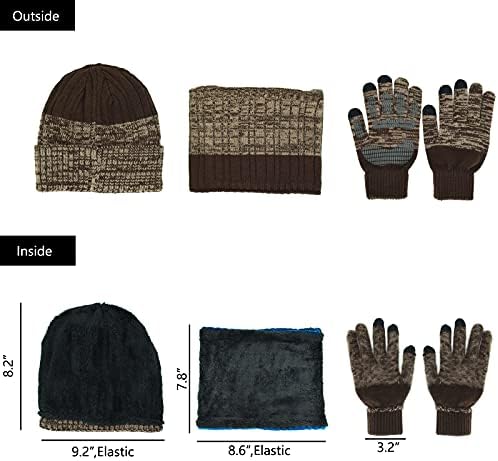 Kış sıcak şapka Eşarp eldiven Hımbıl Bere Kar örgü Kafatası Kap Dokunmatik Ekran Eldivenler Daire Atkılar Kadınlar Erkekler için