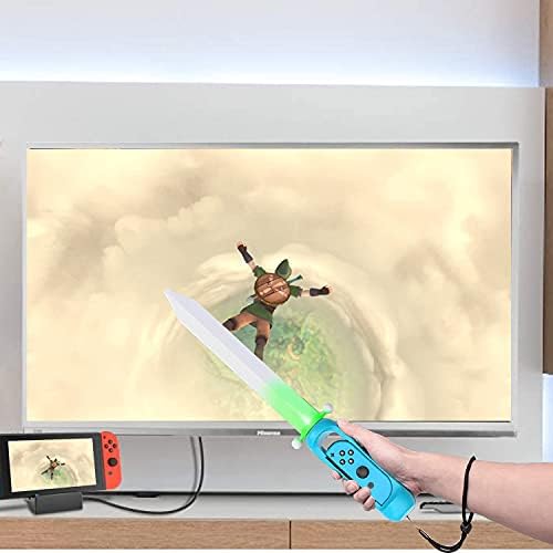 Işıklı Oyun Kılıcı, Nintendo Switch Oyunu Zelda Skyward Sword HD ile Uyumlu, Nintendo Switch JoyCon (R) için Switch Led Kılıcı,