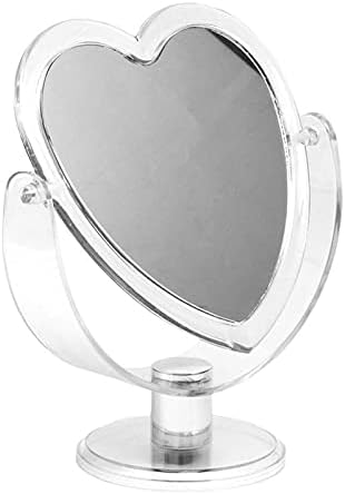 FİRMLEİLEİ makyaj Aynası Çift Taraflı makyaj aynası Loving Kalp Makyaj Aynası Akrilik Masaüstü Ayna Kozmetik Ayna Makyaj Araçları