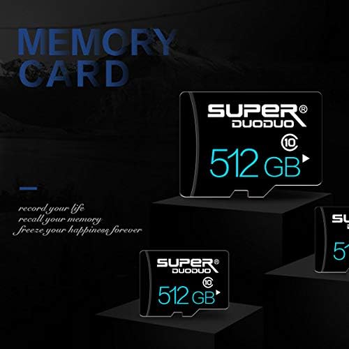 Micro SD Kart 512GB Sınıf 10 Mikro Hafıza Kartı Uyumlu Bilgisayar Kamerası ve Akıllı Telefon, Kart Adaptörlü TF Hafıza Kartı(512GB)