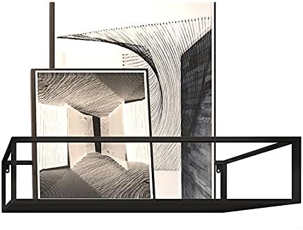 LİZİ Raflar Duvara Monte Raf, Siyah Ferforje Duvar Dekorasyon Ekran Raf (Çoklu Stilleri), için Uygun Yatak Odası/Mutfak/Oturma